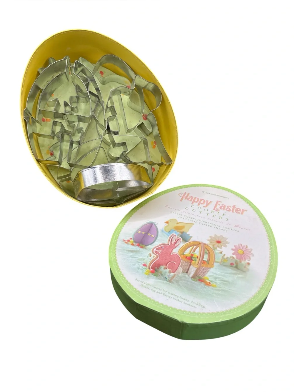 William Sonoma Happy Easter 3D Cookie Cutter Set with Recipe Cards Set of 8